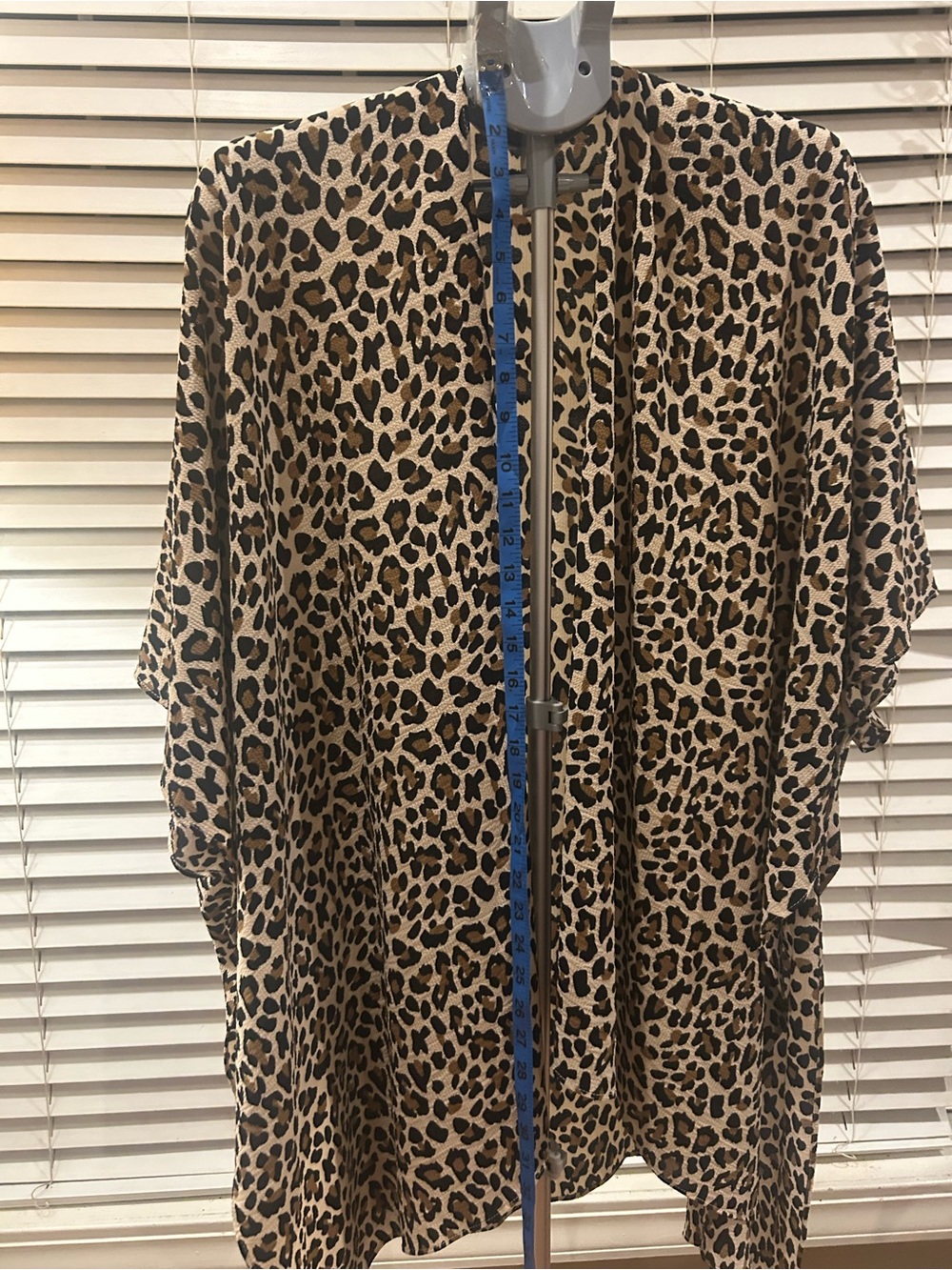 White House Black Market Leopard Print Open-Front Kimono - Beige/Black
